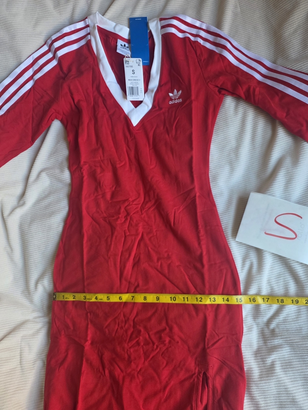 Adidas Maxi Dress red w/ tri-stripes BNWT!!! - Picture 7 of 16